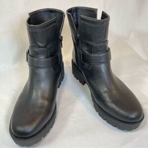 Zodiac Miller2 Utilitarian Moto-Inspired Black Ankle Zip Bootie Womens Sz 7 Boot